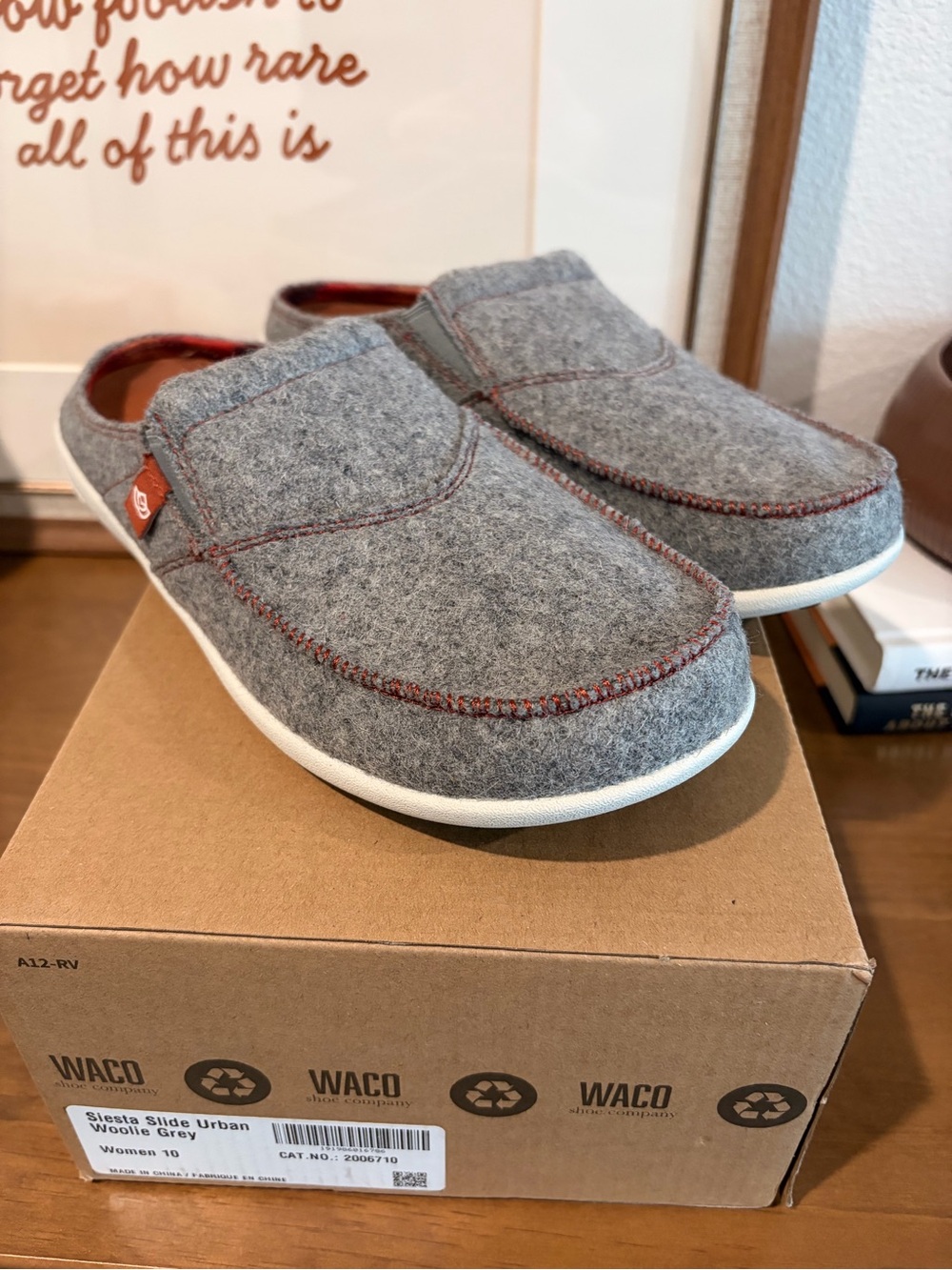 NIB Spenco Siesta Slide Urban Woolie Grey - Women's 10